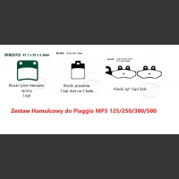 ZESTAW HAMULCOWY PIAGGIO MP3 125/250/300/400/500 od 2006-2013r